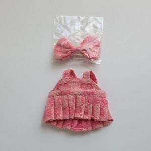 Pink Labubu Dress and Bow Set